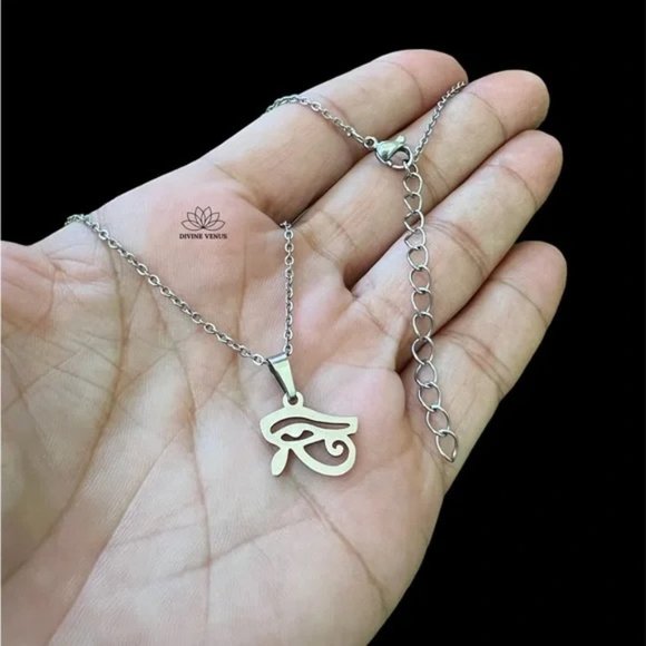 Eye of Horus Necklace | Ancient Egyptian Symbols | Stainless Steel Jewelry - Picture 4 of 6